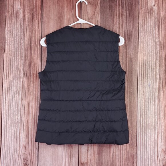 Uniqlo Womens Small Ultra Light Down Vest Compact Packable Puffer Snap Black - Picture 2 of 15